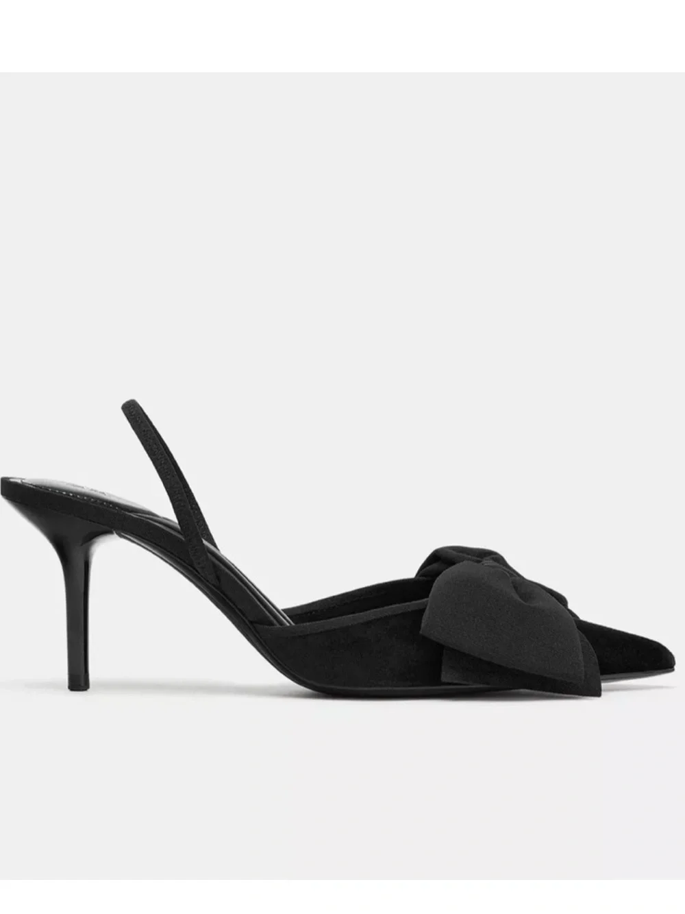 NWOT ZARA KITTEN HEEL BOW SLINGBACKS 💋 - Picture 3 of 5